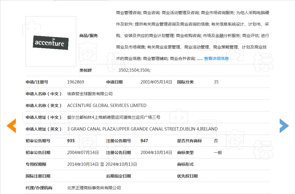 形影不离——由“埃森哲”商标无效宣告行政纠纷案谈对外文商标对应翻译的全面保护